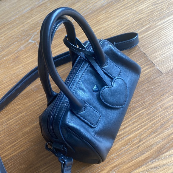 Armani Junior Girl Little Heart Charm Black Purse Handbag